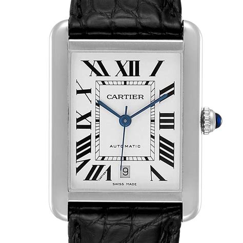 cartier steel watch|cartier tank stainless steel watch.